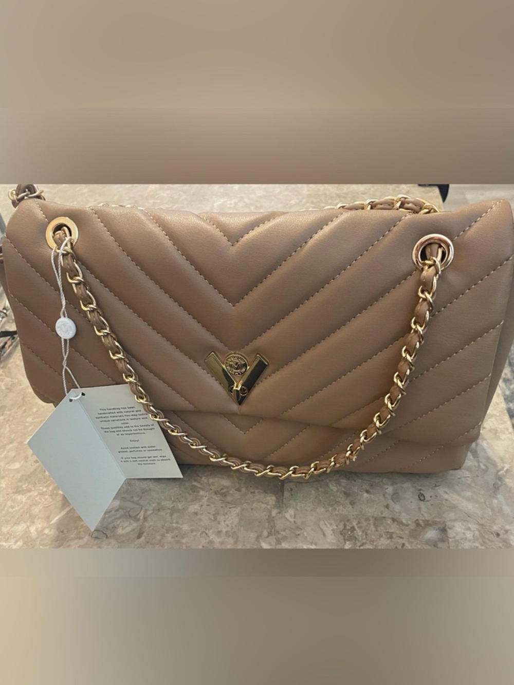NEW Valentino gorgeous Cross Body Shoulder Bag with Gold Chain - 12” x 7”